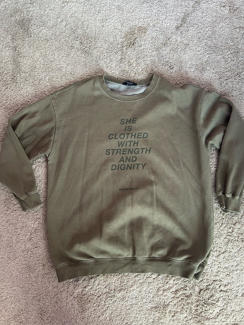 Forever 21 Olive Crewneck Sweatshirt
